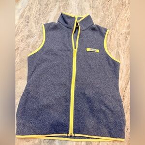 Columbia PFG Women’s Fleece Vest Blue Yellow Zip Front Size S